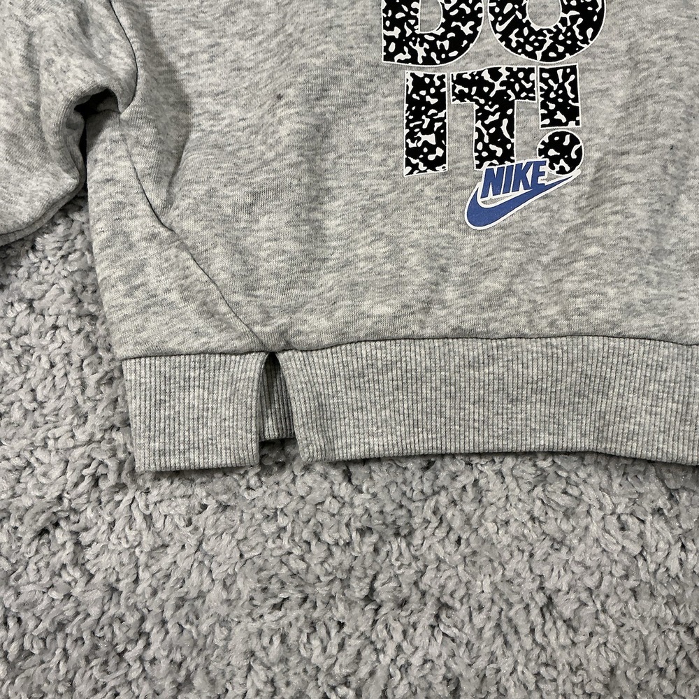 Nike Girls XS Gray Hoodie "Just Do It" Graphic Pullover Sweatshirt - Picture 7 of 16